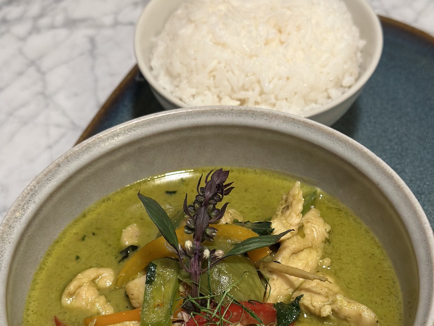 Curry plate from the kitchen at Spelling Thai Bistro