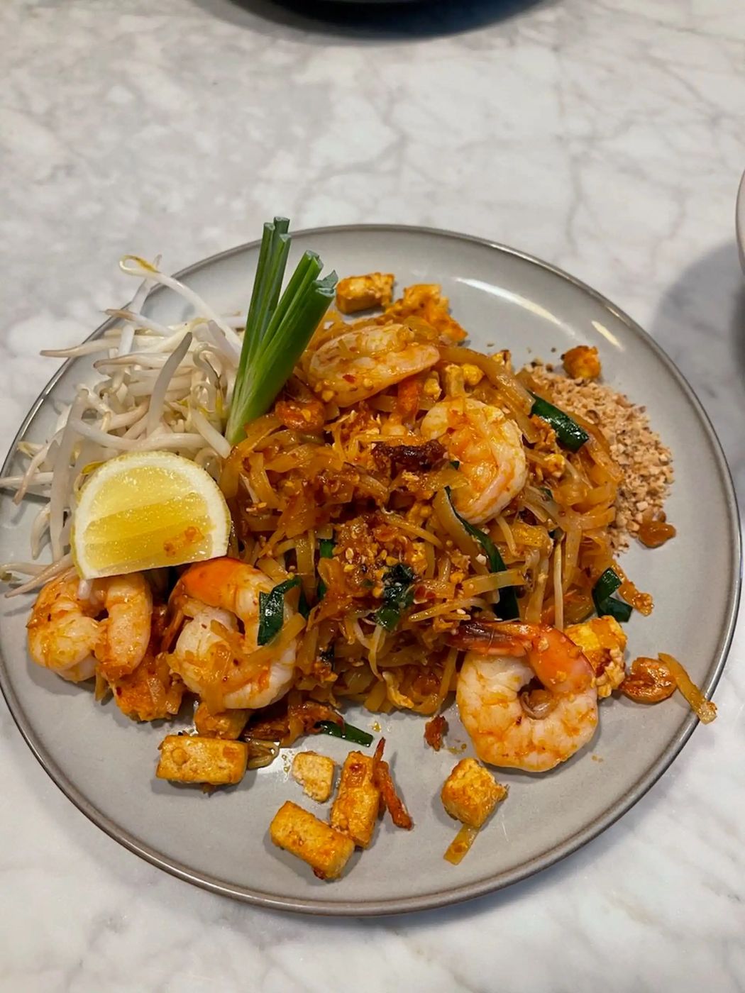 Noodle plate from the kitchen at Spelling Thai Bistro